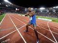 Usain Bolt all'Olimpico di Roma. Afp