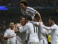 Bale festeggia il gol segnato al Borussia. Reuters