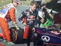 Vettel si  dato da fare con un estintore