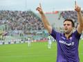 Giuseppe Rossi esulta dopo un gol in Fiorentina-Juve. Ansa