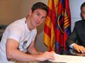 Leo Messi e il presidente Bartomeu.