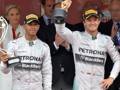 Hamilton (a sin) poco allegro sul podio di Montecarlo. Reuters 