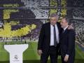 Carlo Ancelotti con il presidente del Real Madrid Florentino Perez. LaPresse