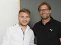 Ciro Immobile, 24 anni, con il tecnico del Borussia Dortmund Klopp
