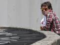 Fernando Alonso spettatore al Mugello della MotoGP. Lapresse