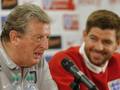 Il c.t. dell'Inghilterra, Roy Hodgson, e Steven Gerrard. Reuters