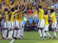 La danza di gioia dei giocatori della Colombia. LaPresse