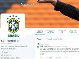 Il profilo Twitter della federazione calcistica brasiliana: pi di 1,5 milioni di followers