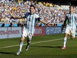 Leo Messi fa festa: Argentina-Iran 1-0. Action Images