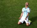 Javier Mascherano urla la sua gioia dopo la vittoria con il Belgio. Getty Images