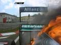 Le fiamme sulla Mercedes di Lewis Hamilton in Q1