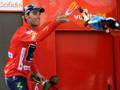 Alejandro Valverde in maglia rossa. Afp