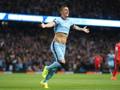 La gioia di Stevan Jovetic, 24 anni, man of the match all’Etihad. Action Images