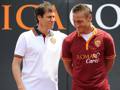 Il tecnico della Roma, Rudi Garcia, e il capitano Francesco Totti. Ansa