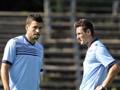 Filip Djordjevic e Miroslav Klose, si giocheranno il posto da centravanti nella Lazio. Lapresse