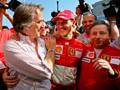 Montezemolo con Schumacher e Todt. Reuters