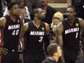 Udonis Haslem, Dwyane Wade e Chris Bosh: gli Heat ripartono da loro. Reuters