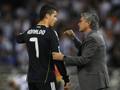 Jos Mourinho ai tempi del Real con Cristiano Ronaldo. Reuters