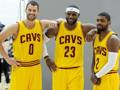 Kevin Love, LeBron James e Kyrie Irving: i nuovi Big Three dei Cavs. Reuters