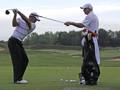 Tiger Woods e Steve Williams in campo pratica