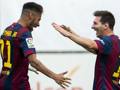 Neymar e Messi, protagonisti della vittoria del Bara. Afp