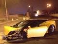 La Lamborghini di Keita dopo l'incidente. Twitter