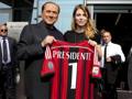 Silvio Berlusconi e la figlia Barbara, rispettivamente presidente e a.d. del Milan. Ansa