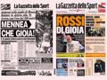 Le prime pagine con i trionfi di Mennea e Rossi a confronto