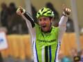 La gioia di Daniele Ratto al termine della 14esima tappa della Vuelta 2013 con arrivo a Collada de la Gallina in Andorra. Bettini