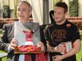 Andrea Monti, direttore della Gazzetta dello Sport, con Francesco Totti
