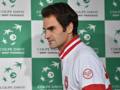 Roger Federer durante la conferenza stampa di ieri. REUTERS