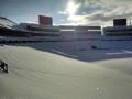 Il Ralph Wilson Stadium di Buffalo ricoperto di neve.