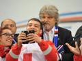 Il presidente della Sampdoria, Massimo Ferrero, in tribuna a Marassi. LaPresse