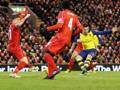 Giroud segna il momentaneo 1-2. Action Images