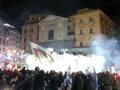 I tifosi del Napoli festeggiano in Piazza Trento e Trieste. Twitter