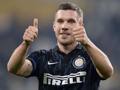 Il nuovo attaccante dell'Inter, Lukas Podolski, 29 anni. Lapresse