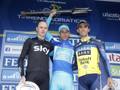Chris Froome, Vincenzo Nibali e Alberto Contador sul podio della Tirre-Adriatico 2013. Bettini