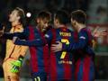 Neymar, Pedro e Messi: festa a Elche. Afp