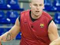 Maciej Lampe, 29 anni, nel test in allenamento dei giocatori del Barcellona. Euroleague