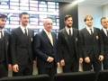 Da sinistra Suso, Bocchetti, Galliani, Destro, Paletta e Antonelli. Twitter