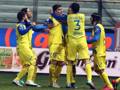 La gioia dei giocatori del Chievo dopo la rete di Zukanovic. Ansa