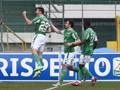 Marcello Trotta, 22 anni, festeggia il primo gol in Italia