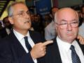 Il presidente della Lazio, Claudio Lotito, con il presidente della Figc Carlo Tavecchio. Ansa