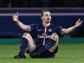 La delusione di Zlatan Ibrahimovic, attaccante del Psg. Epa