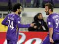 Mohamed Salah ringrazia Alberto Gilardino per l’assist del gol. Ap