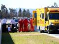 Il luogo dell'incidente di Alonso al Montmel, con l'ambulanza in pista. Getty