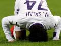 Mohamed Salah esulta pregando dopo il gol. Forte