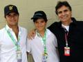 Nelson Piquet (a destra) coi figli Nelsinho (a sinistra) e Pedro (al centro). Colombo