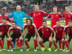 La squadra dell'Austria. Afp