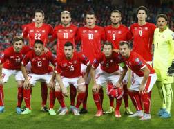 La formazione della Svizzera nel match con la Slovenia lo scorso settembre. Reuters